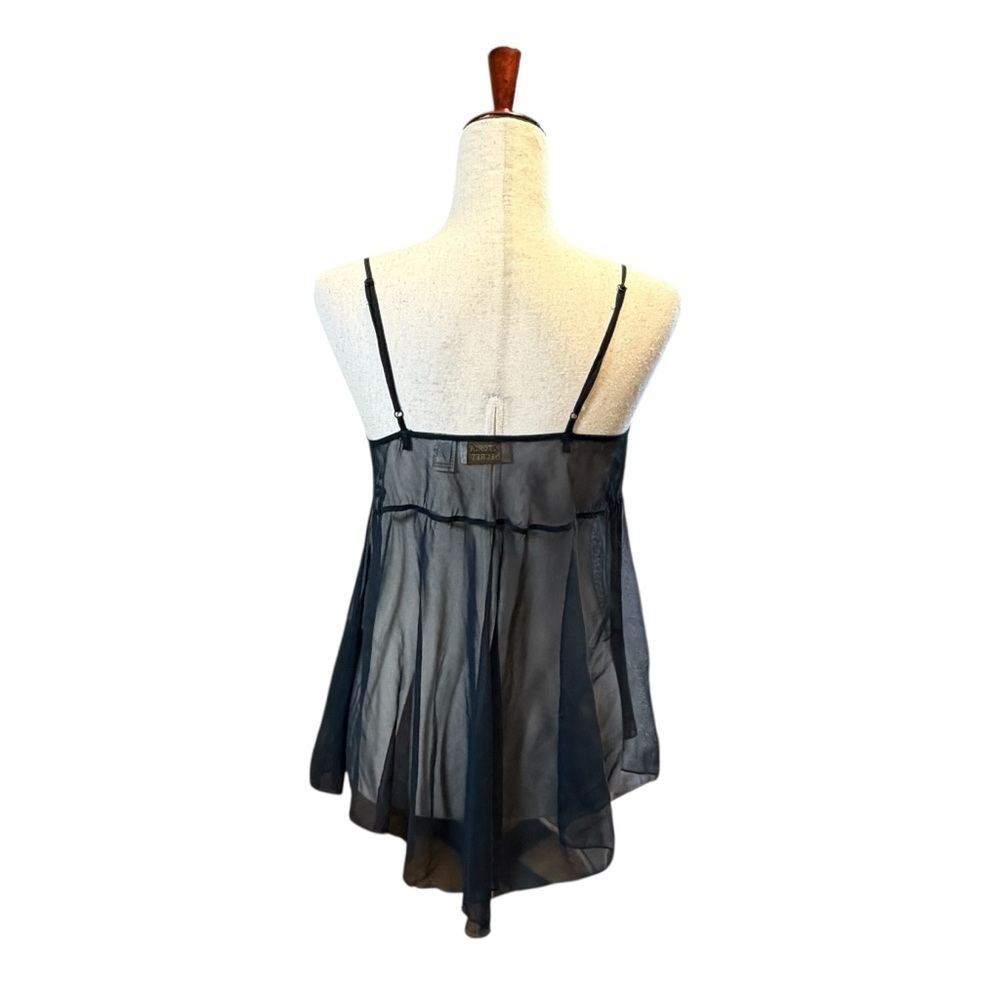 Vintage Victoria's Secret Sheer Black Mini Babydoll Size P XS #2070 - Picture 3 of 4